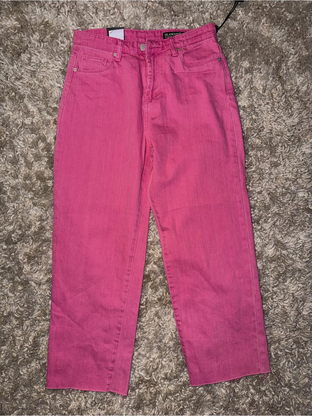 BlankNYC the Baxter rib cage straight let pink denim jeans size 26 BNWT